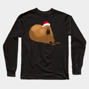 Capybara In A Santa Hat Long Sleeve T-Shirt